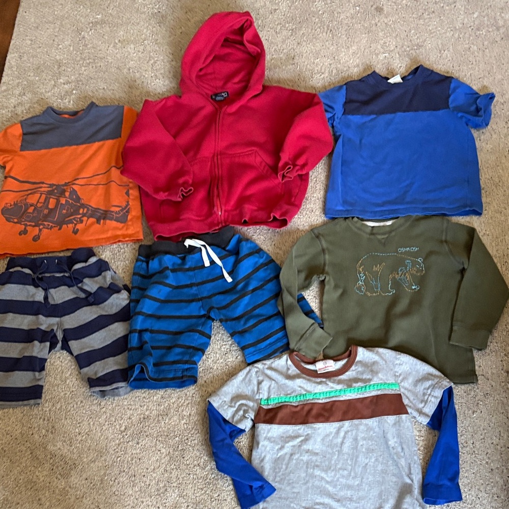 Boys lot of  Hanna Andersson Size 120-USA Size 7 Lands End Hoodie & 1 Oshkosh